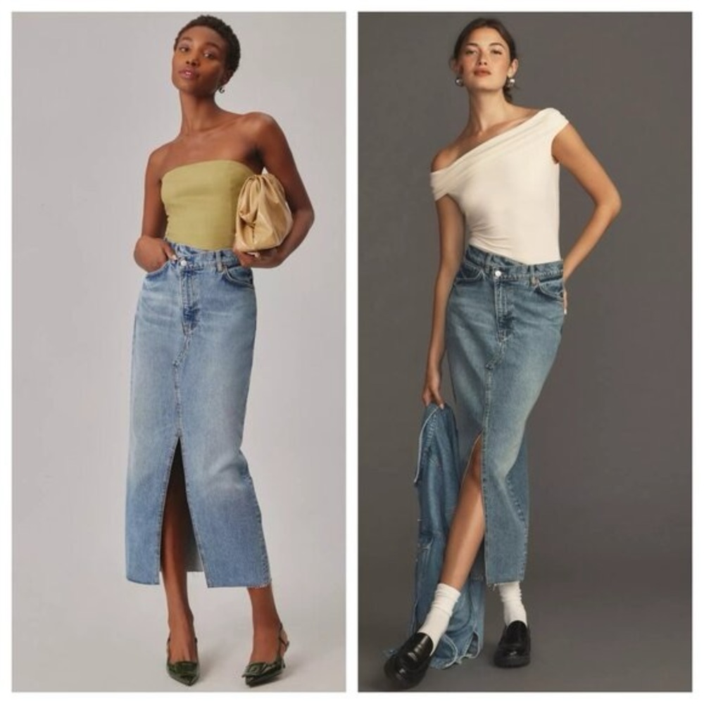Reformation Nila Denim Maxi Skirt size 26